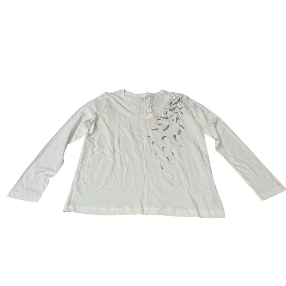 NWT Women's Organic Cotton EDCLong Sleeve White Shirt - Size XL
